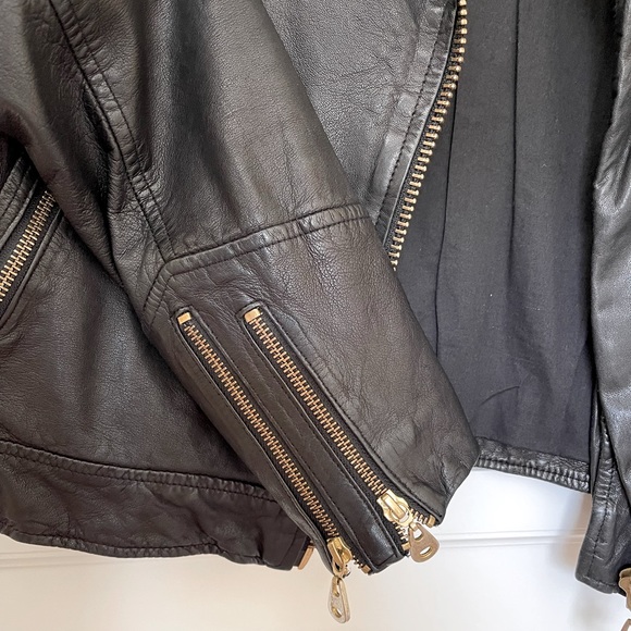 Doma Black Leather Moto Jacket (size M) - Picture 4 of 14